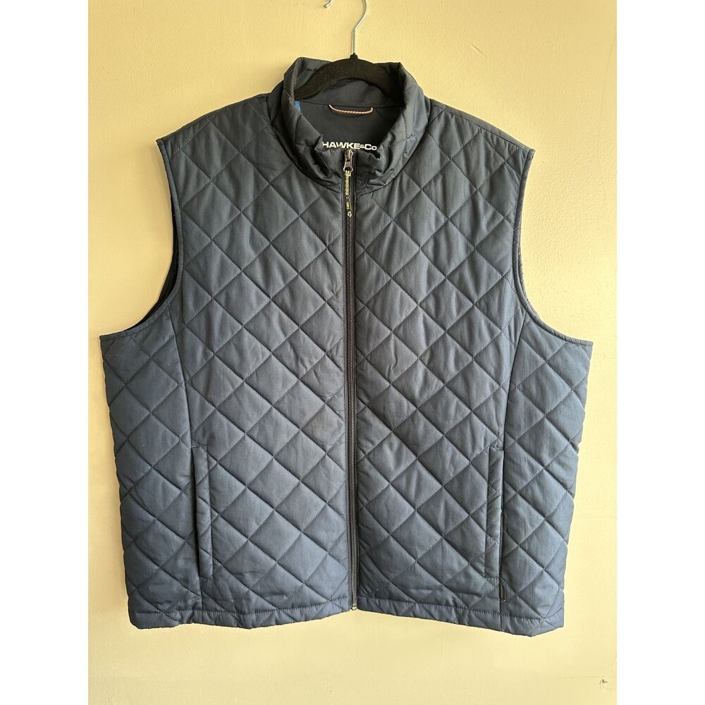 Hawke & Co Sport Quilted Puffer Vest Men’s XXL Navy Blue Full Zip Lightweight